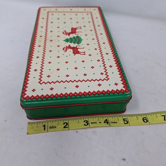 Christmas Bundle Two Ornaments Vintage Reindeer Tin Red White Candle Holiday - Picture 7 of 9